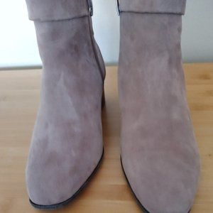 Leather Suede Tan booties size 8.5 great condition